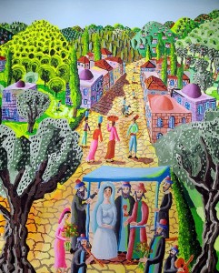 רפי פרץ, מתוך ציורו "מחווה לצייר משה קסטל חתונה יהודית" CC BY